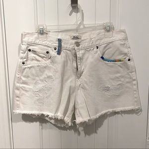 Embroidered Polo by Ralph Lauren Cutoff Denim